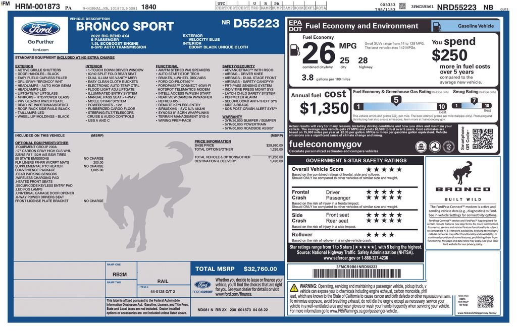 ford bronco sport 2022 3FMCR9B61NRD55223 image ford bronco sport 2022 3FMCR9B61NRD55223 image